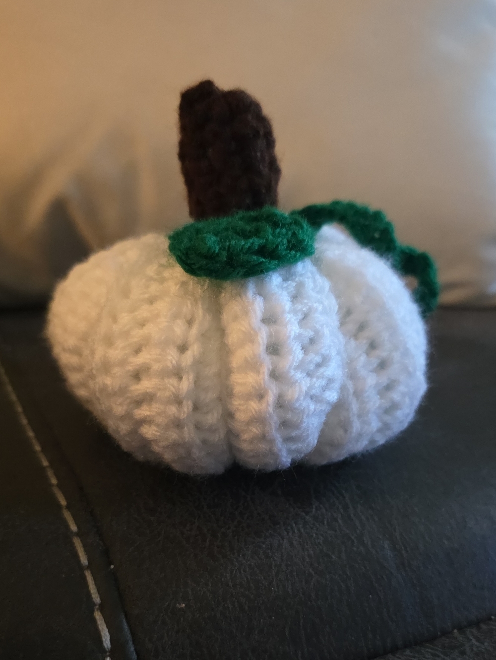 Handmade Crocheted Pumpkin Plushie - Picture 4 of 5